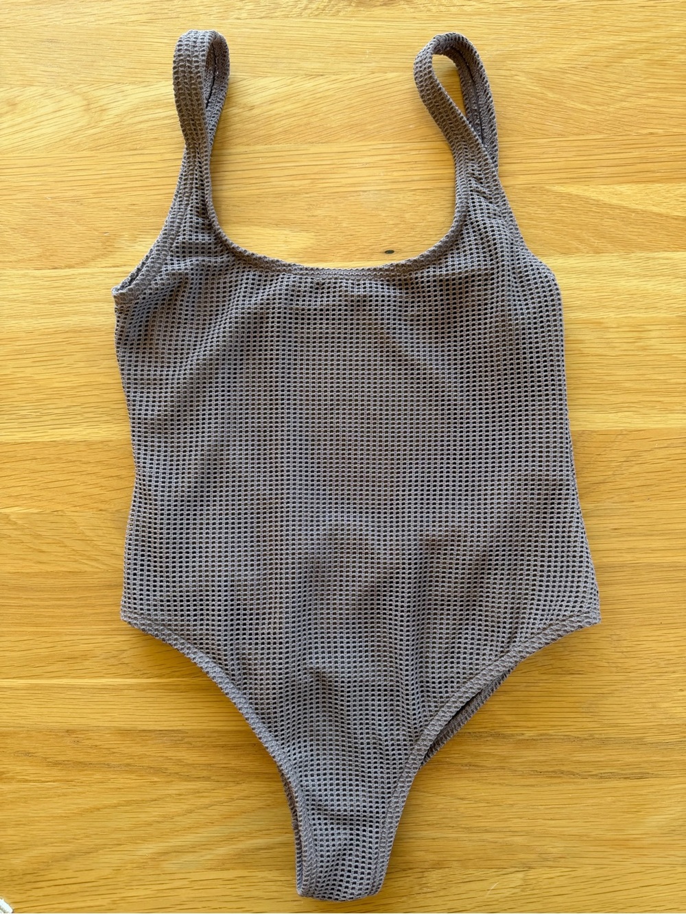 Billabong Taupe Textured One-Piece Cheeky Swimsuit